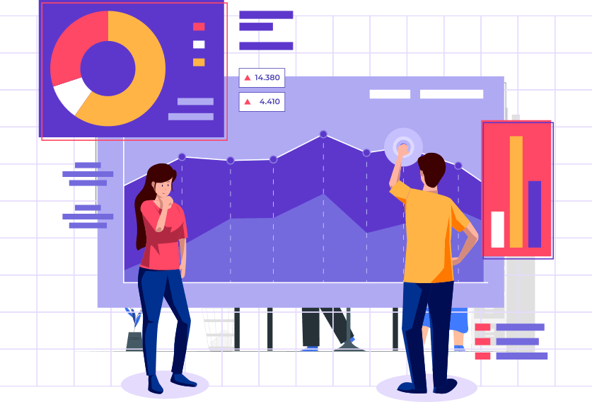 Especialistas evaluando métricas y gráficos durante una auditoría SEO gratuita